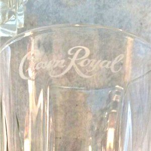 CROWN ROYAL 2 Cathedral Rocks Whiskey Glass Glasses Bar ware Diamond Cut